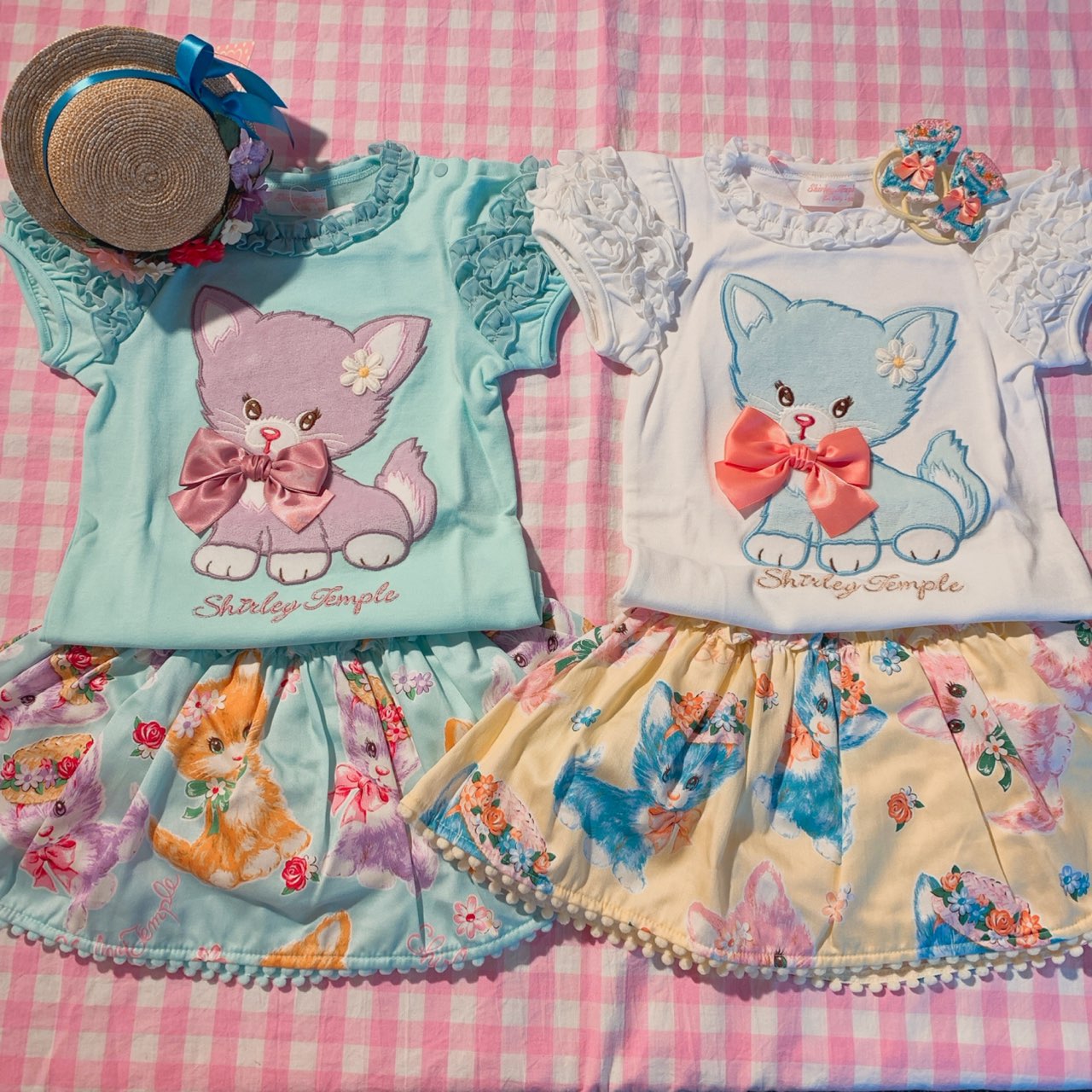 シャーリーテンプルネコワンピース　　100cmキッズ服女の子用(90cm~)