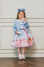 11-610ロゴプリントプルオーバー <br>(オフ白/★サックス) <br>・TODDLER￥17,380～(100～140cm) <br>・SISTER￥19,580-(150/160cm) <br>11-622シャーリーノベルティプリントジャンパースカート <br>(★サックス/アカ) <br>・TODDLER￥32,780～(100～140cm) <br>・SISTER￥37,180-(150/160cm) <br>11-603ラメニットカーディガン <br>(★サックス/アカ) <br>・TODDLER￥22,880～(100～140cm) <br>・SISTER￥27,280-(F) <br>11-624ロゴリボンカチューシャ <br>（★サックス/アカ）￥11,880-(Fサイズ) <br>11-625リボンロゼット <br>（★ピンク/アカ）￥10,780-(Fサイズ) <br>11-062リボン付きソックス <br>(★オフ白)￥3,080-(11～20cm) <br>11-009グリッターシューズ <br>(オフ白/★ピンク/アカ)￥12,980～(17～24㎝）