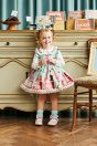 10-115 チョコレートプリントジャンパースカート <br>(アイボリー/★ミント) <br>・BABY￥30,580-(80cm/90cm) <br>・TODDLER￥32,780～(100～140cm) <br>10-104 リボン襟カットソーブラウス <br>(★ピンク/アカ) <br>・BABY￥16,280-(80cm/90cm) <br>・TODDLER￥17,380～(100～140cm) <br>11-122 チョコレートポニー <br>(★ピンク/アカ)￥6,380-(Fサイズ) <br>10-127 ハートレース付きソックス <br>(オフ白/★ミント)￥4,180-(13～20cm) <br>10-523・524 布リボンストラップシューズ <br>(★ピンク/アカ/クロ)￥11,880～(14～21cm) ※19～21cmはアカ/クロ 2色のご用意です。